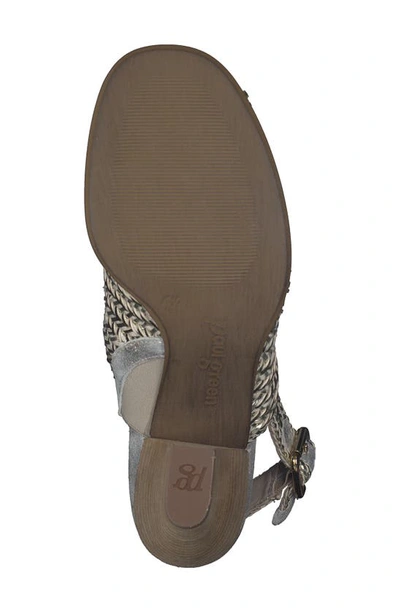 Shop Paul Green Lovely Woven Leather Sandal In Metallic Woven Antic Mineral