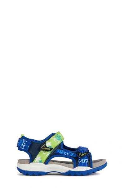 Shop Geox Kids' Borealis Water Resistant Sandal In Navy/ Lime