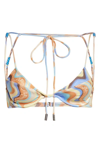 Shop Jacquemus Barco Underwire Bikini Top In 1dl Print Multicolors Waves