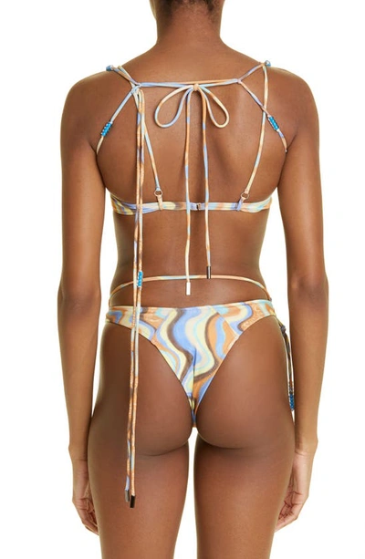 Shop Jacquemus Barco Underwire Bikini Top In 1dl Print Multicolors Waves