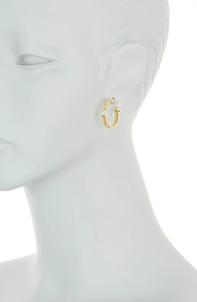 Shop Meshmerise Diamond Hoop Earrings In Yellow