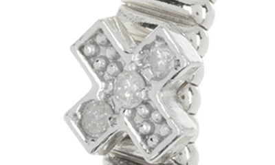 Shop Meshmerise Diamond Hoop Earrings In Silver
