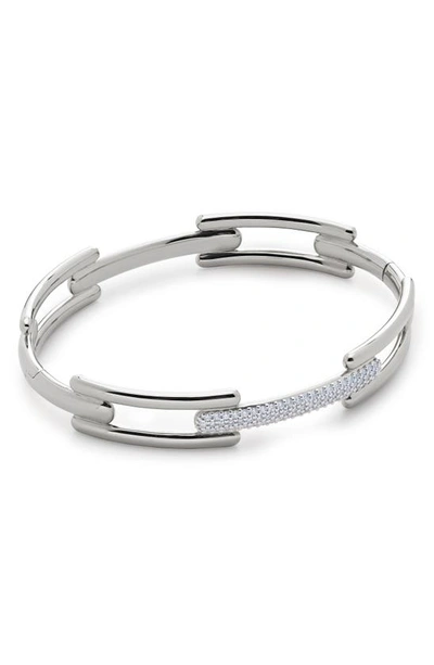 Shop Monica Vinader Lab Created Diamond Pavé Bangle In Sterling Silver