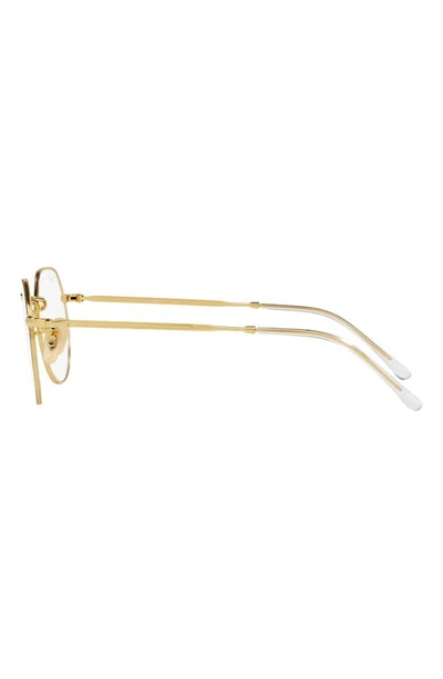 Ray Ban Jack 51mm Hexagonal Optical Glasses In Light Gold