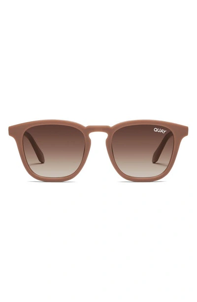 Shop Quay Jackpot 50mm Gradient Small Round Sunglasses In Doe / Brown