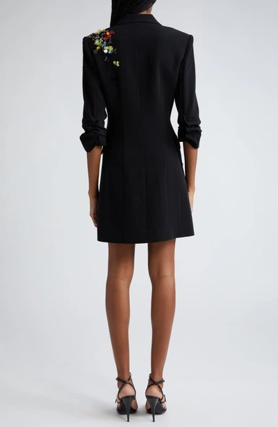 Shop Cinq À Sept Linnea Sequin Flower Blazer Dress In Black/ Multi
