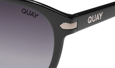Shop Quay Slicked Back 46mm Polarized Aviator Sunglasses In Black/ Smoke Polarized