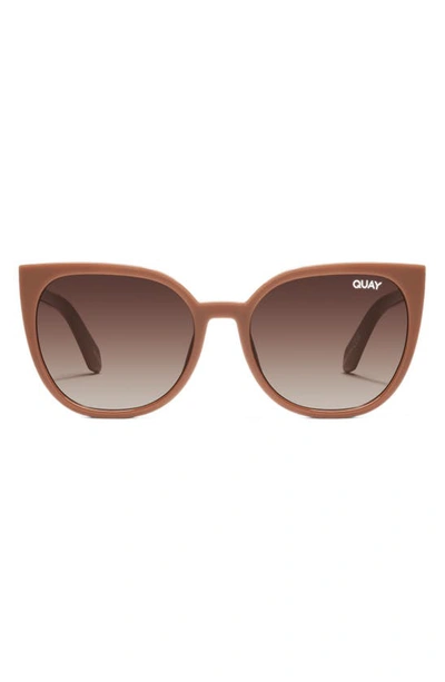 Shop Quay Staycation 49mm Gradient Cat Eye Sunglasses In Doe / Brown