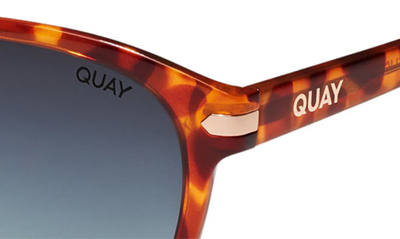 Shop Quay Slicked Back 46mm Polarized Aviator Sunglasses In Honey Tortoise / Navy Polar