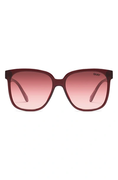 Quay Wide Awake 54mm Gradient Square Sunglasses In Chocolate / Ruby