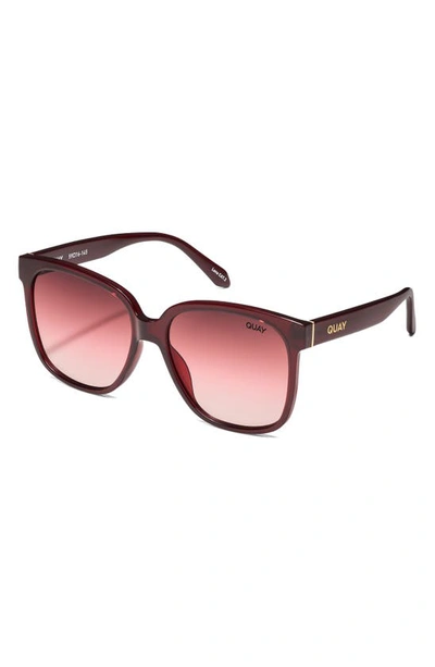 Quay Wide Awake 54mm Gradient Square Sunglasses In Chocolate / Ruby