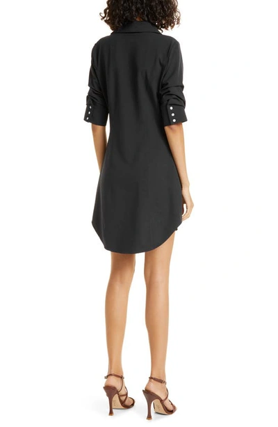 Shop Cinq À Sept Elina Gathered Shirtdress In Black