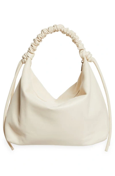 Shop Proenza Schouler Medium Drawstring Leather Hobo In Ivory