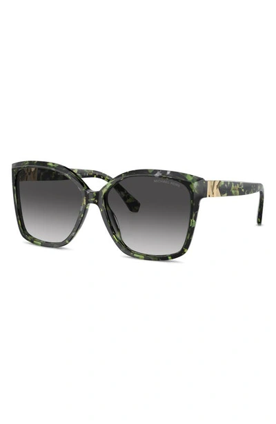 Shop Michael Kors Malia 58mm Square Sunglasses In Grey Flash