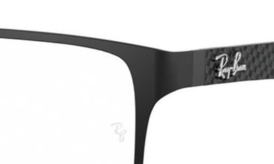 Shop Ray Ban 55mm Square Optical Glasses In Black