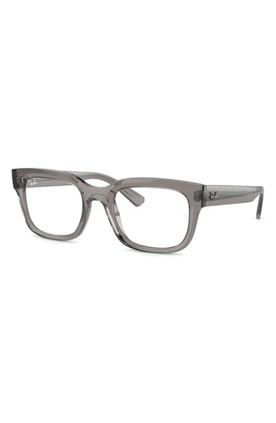 Shop Ray Ban Ray-ban Chad 52mm Rectangular Optical Glasses In Transparent Grey