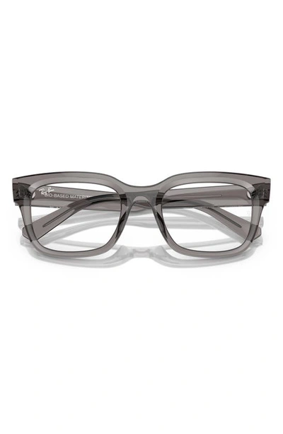 Ray Ban Chad 52mm Rectangular Optical Glasses In Transparent Grey