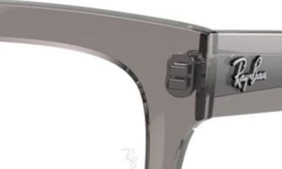 Shop Ray Ban Chad 52mm Rectangular Optical Glasses In Transparent Grey