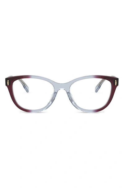 Shop Tory Burch 53mm Pillow Optical Glasses In Burgundy