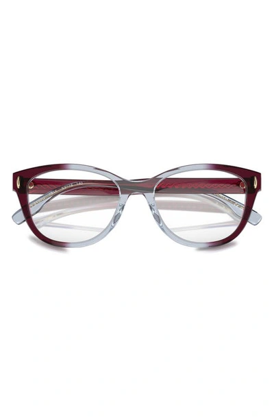 Shop Tory Burch 53mm Pillow Optical Glasses In Burgundy