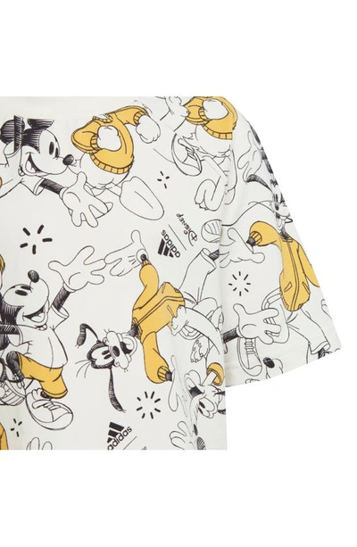 Shop Adidas Originals X Disney Kids' Mickey & Friends T-shirt In Off White/ Yellow/ Black