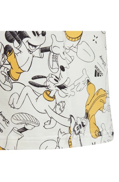 Shop Adidas Originals X Disney Kids' Mickey & Friends T-shirt In Off White/ Yellow/ Black