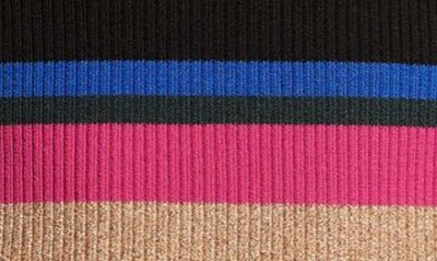 L Agence Olene Stripe Turtleneck Top In Magenta Multi Stripe