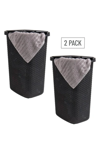 Shop Mind Reader Pack Of 2 Laundry Hampers In Black