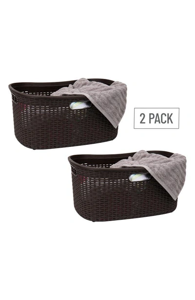 Shop Mind Reader 2 Piece Laundry Basket Set In Brown