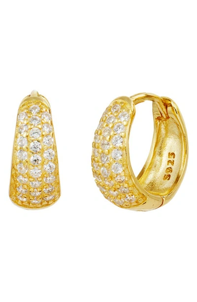 Shop Savvy Cie Jewels Cz Huggie Hoop Earrings In Yellow