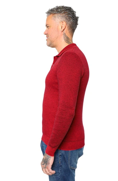 Shop Vellapais Torreno Long Sleeve Polo In Red
