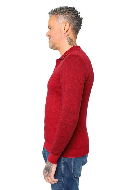 Vellapais Torreno Long Sleeve Polo In Red