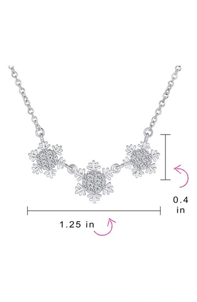 Bling Jewelry Winter Holiday Pavé Cubic Zirconia Snowflake Necklace In Clear