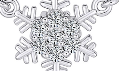 Bling Jewelry Winter Holiday Pavé Cubic Zirconia Snowflake Necklace In Clear