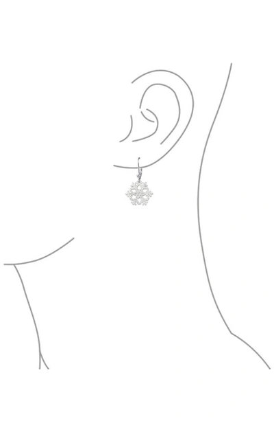 Bling Jewelry Frozen Winter Holiday Party White Stardust Lever Back Drop Dangle Snowflake Earrings For Women.925 S In White