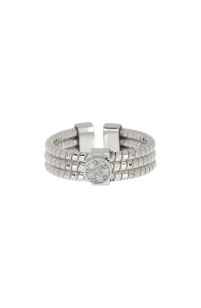 Shop Meshmerise Textured Diamond Ring In Silver
