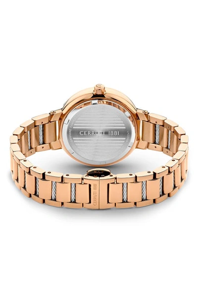 Shop Cerruti 1881 Gardena Swarovski Crystal Embellished Bracelet Watch, 34mm In Two-tone Silver/ Rose Gold