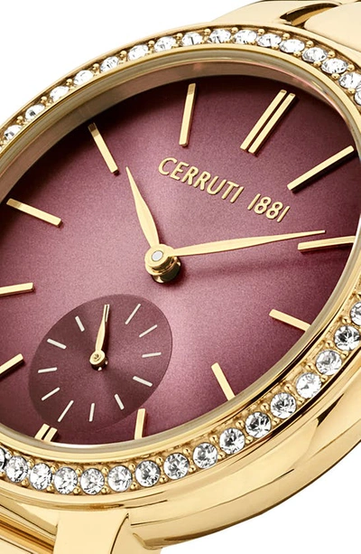 Shop Cerruti 1881 Faenza Swarovski Crystal Embellished Bracelet Watch, 34mm In Gold