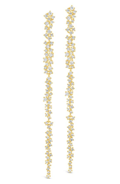 Sterling Forever Audrina Cubic Zirconia Linear Drop Earrings In Gold