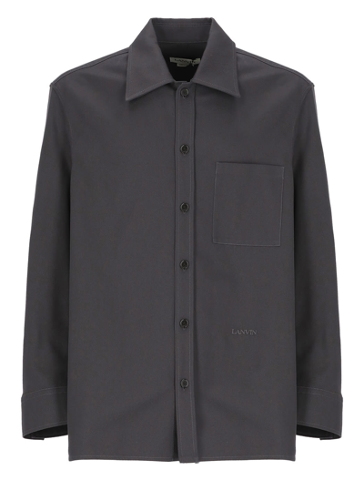 Shop Lanvin Cotton Shirt In Grey