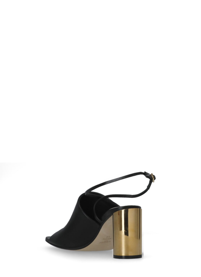 Shop Lanvin Sequence Chunky Mules In Black