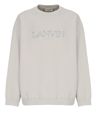 Shop Lanvin Sweatshirt With Logo In Grey