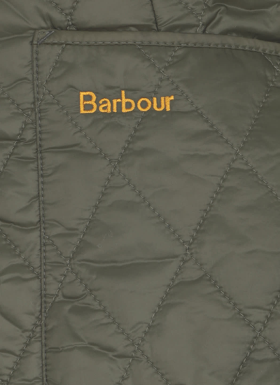 Shop Barbour Padded And Quilted Vest With Logo In Green