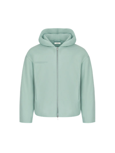 Shop Pangaia Flower-warmth Padded Bomber Jacket In Eucalyptus Blue