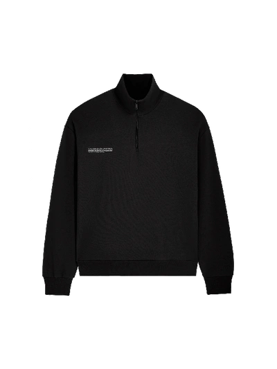 Pangaia Double Jersey Half Zip Jumper In Black