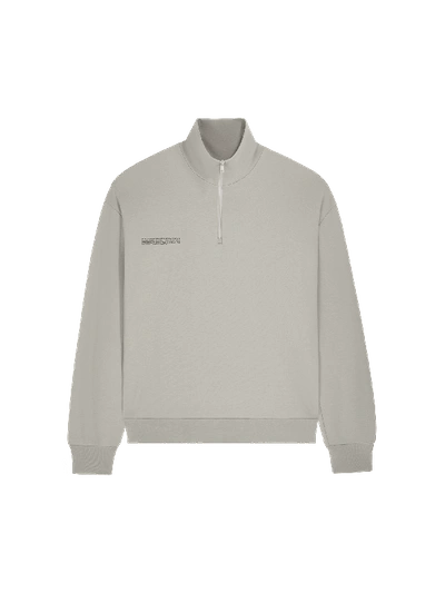 Shop Pangaia Double Jersey Half Zip Sweatshirt — Stone Xl