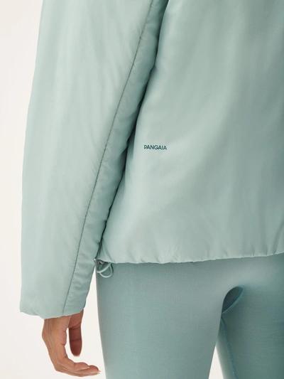 Shop Pangaia Flower-warmth Padded Bomber Jacket In Eucalyptus Blue