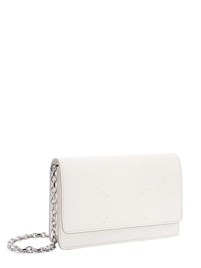 Shop Maison Margiela Iconic Stitching Leather Big Wallet In White