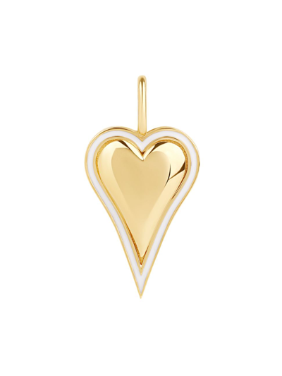 Shop 770 Fine Jewelry Women's Bold Gold Helium 14k Yellow Gold & Enamel Outline Heart Pendant