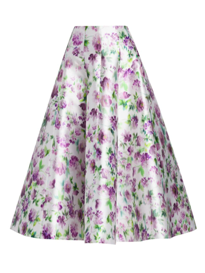 Shop Philosophy Di Lorenzo Serafini Women's Radzmir Floral A-line Skirt In Fantasy Print Violet